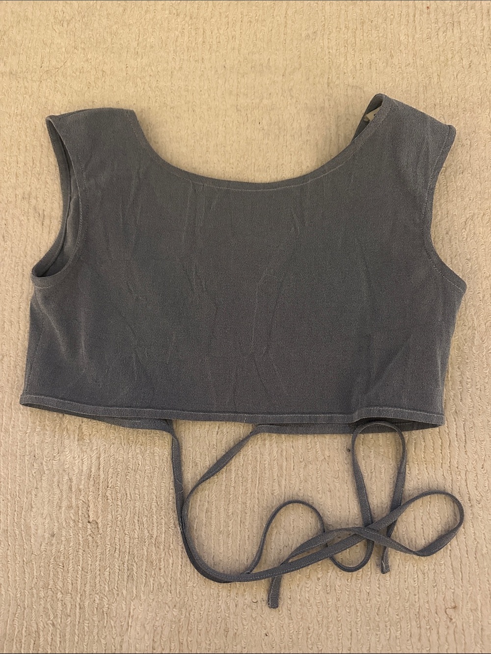 Paloma wool Women’s Charcoal Tie-Back Crop Tank Top